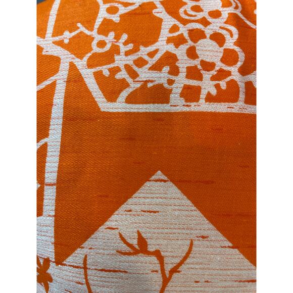 Vintage 1960s Deadstock Orange Tropical Print Dress XS Small Batik Print Floral - Picture 7 of 10